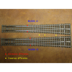 SNCF - symétrique Tg 0.13 Court - modèle 41 - cœur en rails assemblés - Code 60