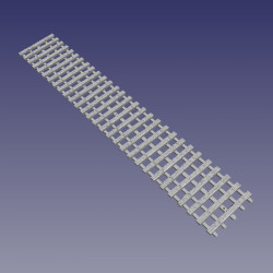 Fichier .STL - SNCF - LRS Bois C75 - Pose élastique sur selles U75 3 trous avec griffons Nabla - Espacement 580mm