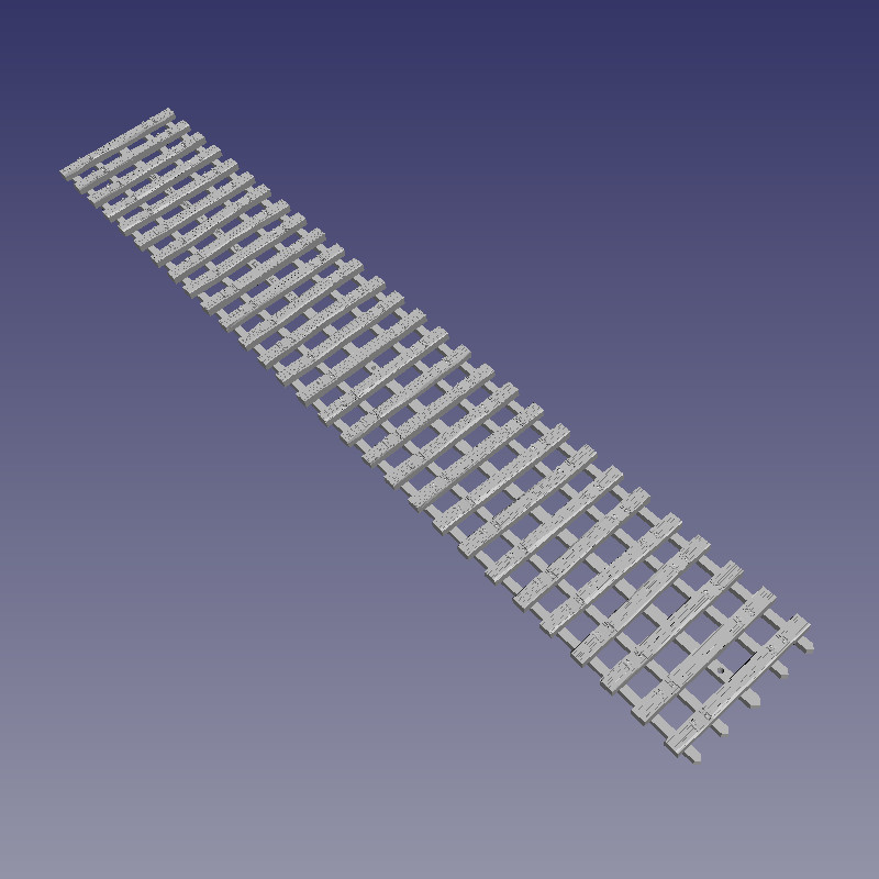 Fichier .STL - SNCF - LRS Bois C75 - Pose élastique sur selles U75 3 trous avec griffons Nabla - Espacement 580mm