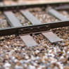 MIDI - 22 m - Voie DC à traverses bois - coussinets "lourd" et "allégés" 3 trous à 2 tirefonds - Avec rails code 60