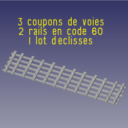 PO - 38 Kg - Voie de 11 m sur 12 traverses - Avec rails en code 60