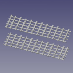 PO - 38 Kg - Voie de 22 m sur 24 traverses - Avec rails en code 60