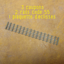 Voie métrique - 12m - 16 traverses avec ou sans selles - avec rails code 55